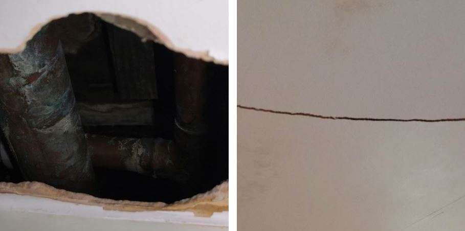 Ceiling Water Damage Crack